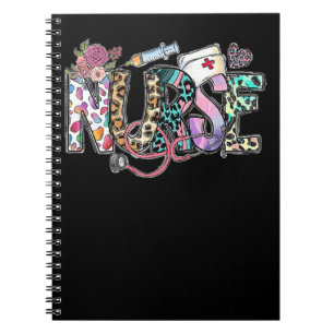 Nurse Leopard Floral Nursing Life Notebook