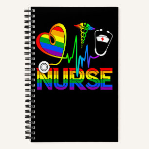 Nurse Lgbt Q Gay Pride Rainbow Flag Registered Nur Notebook