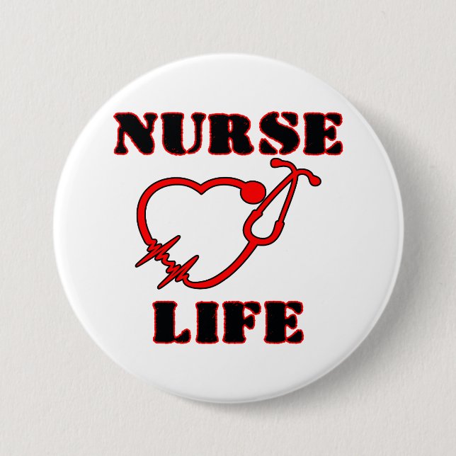 NURSE LIFE 7.5 CM ROUND BADGE (Front)