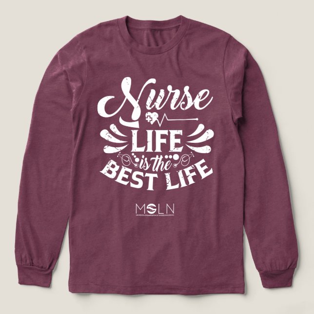 Nurse Life Dark Tri-Blend Long Sleeve Tee (Design Front)