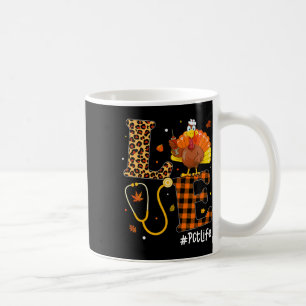 Nurse Life Fall Pct Nurse Leopard Plaid Thanksgivi Coffee Mug