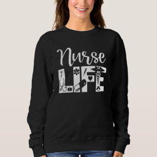 Nurse Life First Aid Kit Bandage Stethoscope Heart Sweatshirt