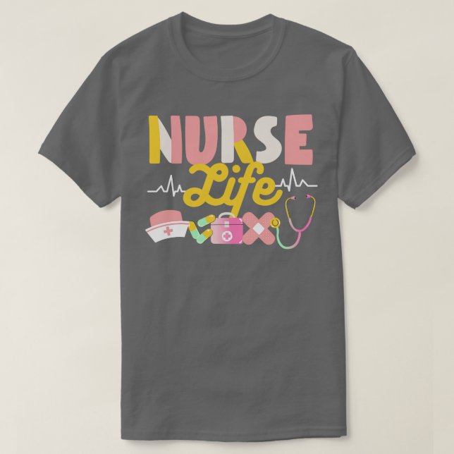 Nurse Life Heart Shape Nursing Week RN LPN CNA Hea T-Shirt (Design Front)