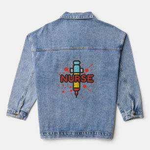 Nurse Life: Injecting Care Daily Denim Jacket
