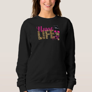 Nurse Life Leopard  Nursing Nurselife Doula Rn Nur Sweatshirt