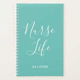 Nurse Life Medical Teal and White Personalised Planner