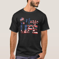 Nurse Life Messy Bun Hair Usa Flag Nurses Day Week