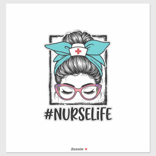 Nurse Life Messy Bun Rainbow Bow Vector Design_1 (Sheet)