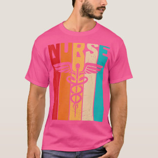 Nurse Life Retro Colour Nurses Day Week Cute Graph T-Shirt