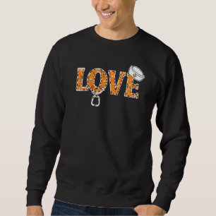 Nurse Life Rn Lpn Cna Healthcare Cheetah Heart Le Sweatshirt