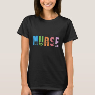 Nurse Life  RN LPN CNA Healthcare Cheetah Heart T-Shirt