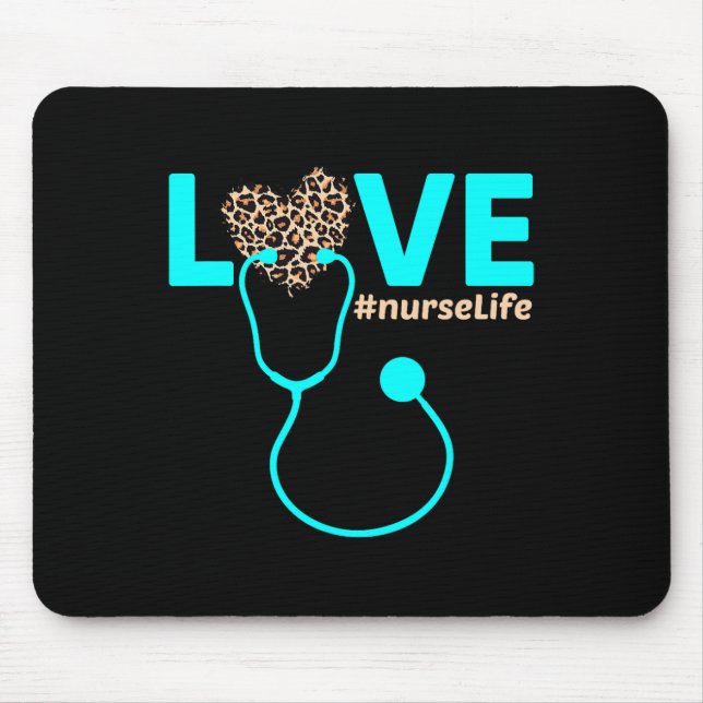 Nurse Life Rn Lpn Cna Healthcare Leopard Nurse Wee Mouse Pad (Front)