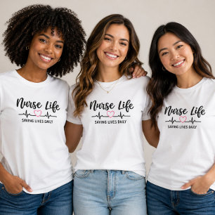 Nurse Life Saving Lives Daily Graphic T-Shirt