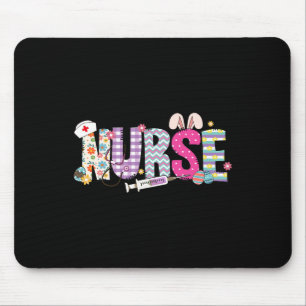 Nurse Life Stethoscope Nursing Cute Easter Bunny E Mouse Pad