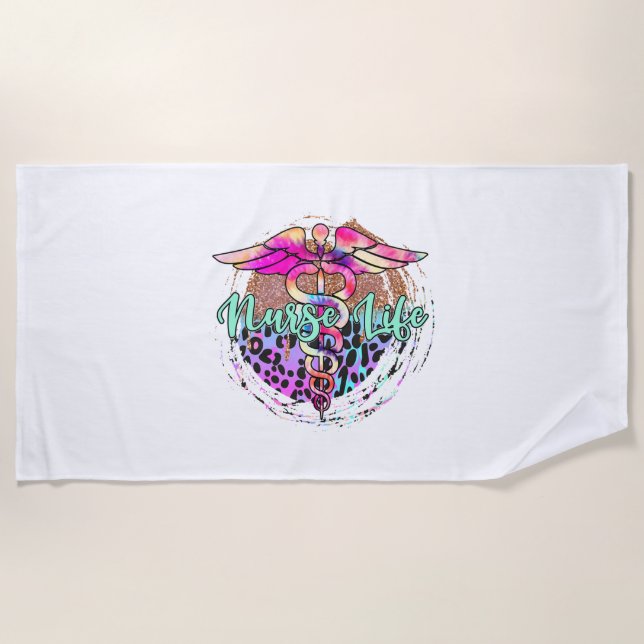 Nurse life Sticker 1 Beach Towel (Front)