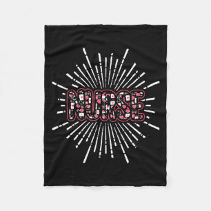 Nurse Life Valentines Day Stethoscope Er Icu Nicu  Fleece Blanket