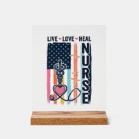 Nurse Live Love Heal Patriotic Vintage Vector Desi