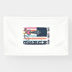 Nurse Live Love Heal Patriotic Vintage Vector Desi Banner