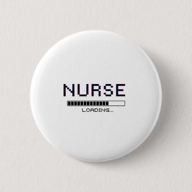 Nurse Loading Glitch Pixel Art Design 6 Cm Round Badge (Front)