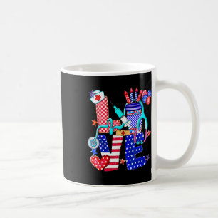 Nurse Love 4th Of July American Flag Memorial Day Coffee Mug