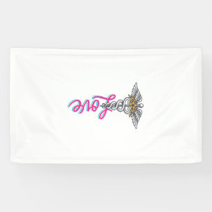 Nurse Love Caduceus Floral Medical Vertical Design Banner