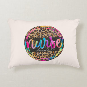 "Nurse - Love, Inspire, Heal" in Rainbow Colour Decorative Cushion