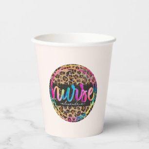 "Nurse - Love, Inspire, Heal" in Rainbow Colour Paper Cups