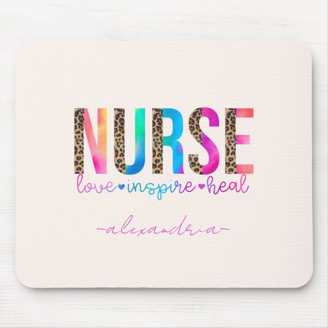Nurse - Love, Inspire, Heal Mouse Pad (Front)
