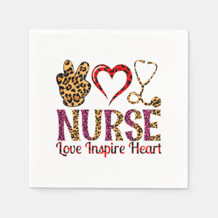 Nurse Love Inspire Heart -Motivational Nurse (2) Napkin