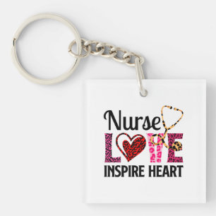 Nurse Love Inspire Heart – Motivational Nurse Word Key Ring