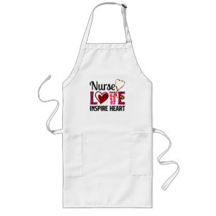 Nurse Love Inspire Heart – Motivational Nurse Word Long Apron