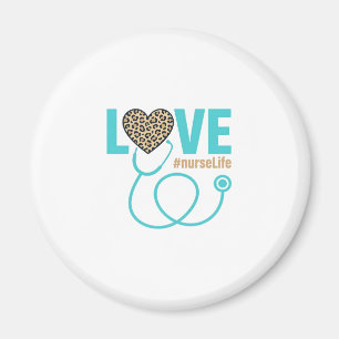 Nurse Love Leopard Stethoscope Vector Design_1 Magnet