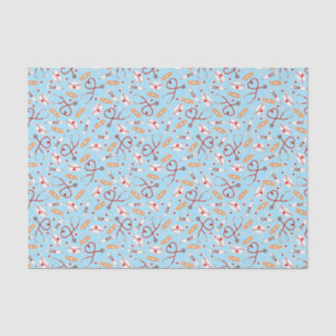 Nurse Love Print Blue Background Tissue Paper