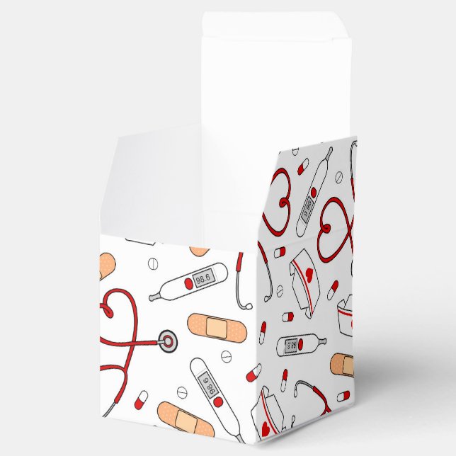 Nurse Love Print White Background Favour Box (Opened)