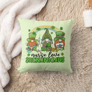Nurse Love Shenanigans St. Patrick's Cushion