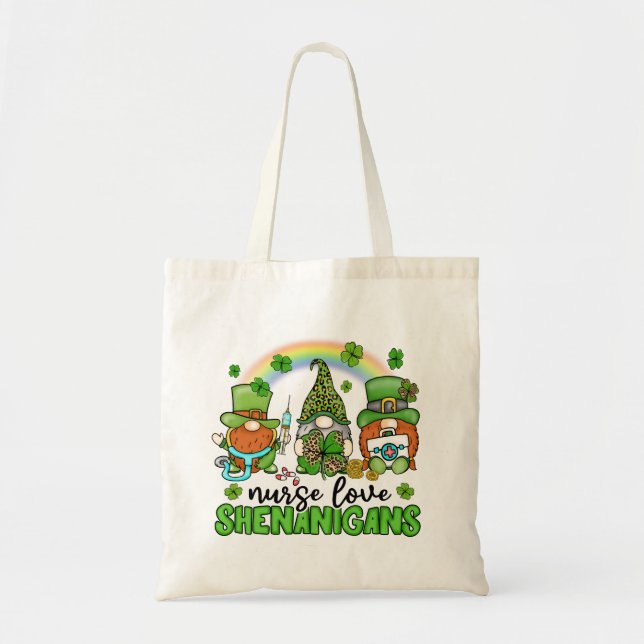Nurse Love Shenanigans St. Patrick's Tote Bag (Front)