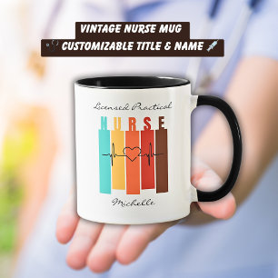 Nurse LPN RN Medical Vintage Colours With Name Mug
