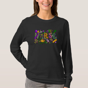 Nurse Mardi Gras Leopard Scrub Festival Party Outf T-Shirt