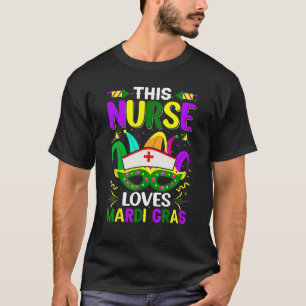Nurse Mardi Gras Scrub Top RN ICU PACU NICU ER CNA