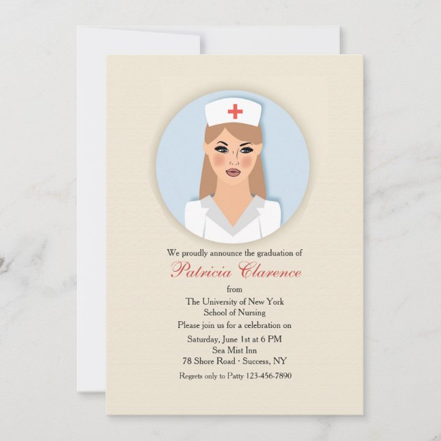 Nurse Medallion Graduation Invitation (Front)