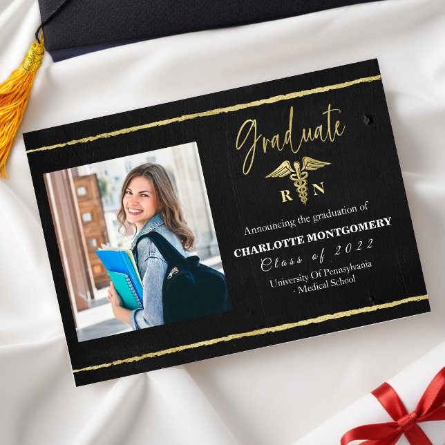Nurse Medical Caduceus Graduation Announcement (Creator Uploaded)