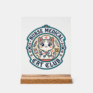 Nurse Medical Cat Funny Cat Lover Design - Nurse M Acrylic Sign