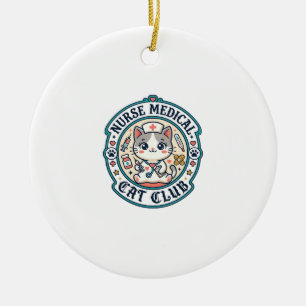 Nurse Medical Cat Funny Cat Lover Design - Nurse M Ceramic Tree Decoration