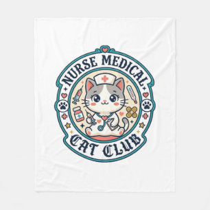 Nurse Medical Cat Funny Cat Lover Design - Nurse M Fleece Blanket