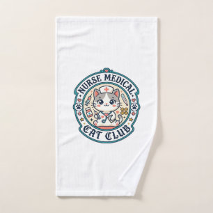 Nurse Medical Cat Funny Cat Lover Design - Nurse M Hand Towel