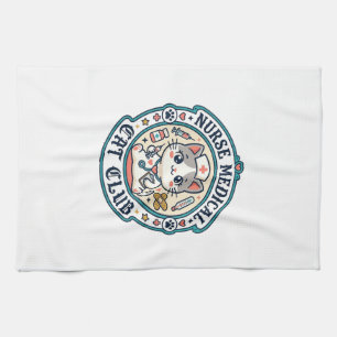 Nurse Medical Cat Funny Cat Lover Design - Nurse M Tea Towel