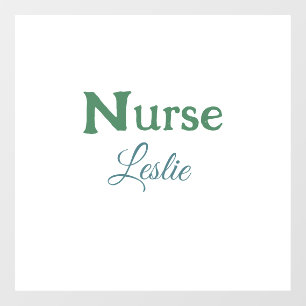 Nurse medical doctor add name text green blue sipl