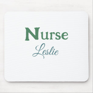 Nurse medical doctor add name text green blue sipl mouse pad