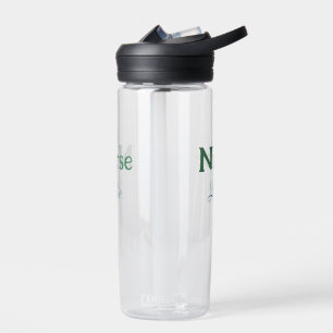 Nurse medical doctor add name text green blue sipl water bottle