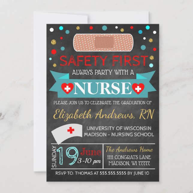 Nurse Medical Graduation / Retirement Invitation (Front)